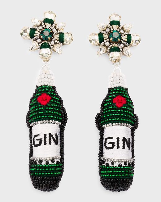 Mignonne Gavigan White Gin Bottle Drop Earrings
