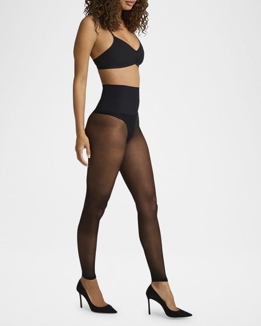 Commando Black Essential Sheer Footless Tights