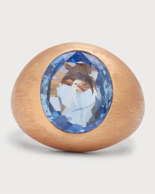 Alexander Laut 18k Rose Gold Blue Sapphire Ring, Size 6.5