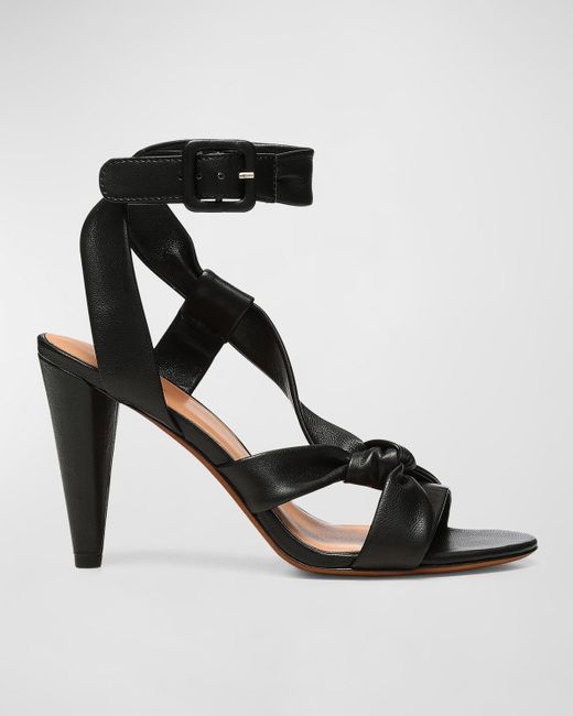 Joie Celyno Leather Knot Ankle-strap Sandals in Black | Lyst
