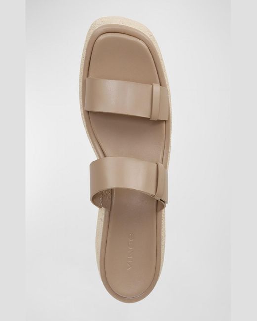 Vince White Lagos Leather Dual-strap Platform Sandals