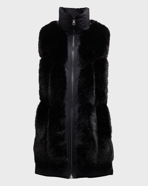 Kelli Kouri Black Reversible Faux Fur Puffer Vest
