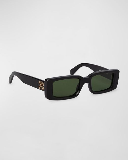 Off-White c/o Virgil Abloh Black Arthur Arrows Acetate Rectangle Sunglasses for men