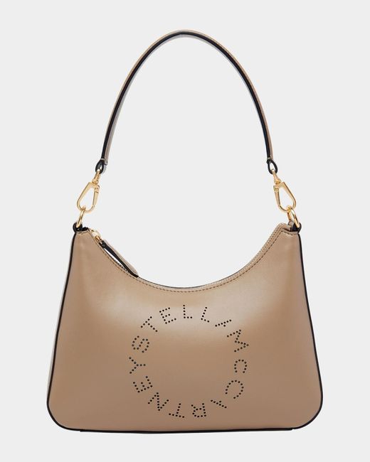 Stella McCartney Natural Logo Vegan Leather Shoulder Bag