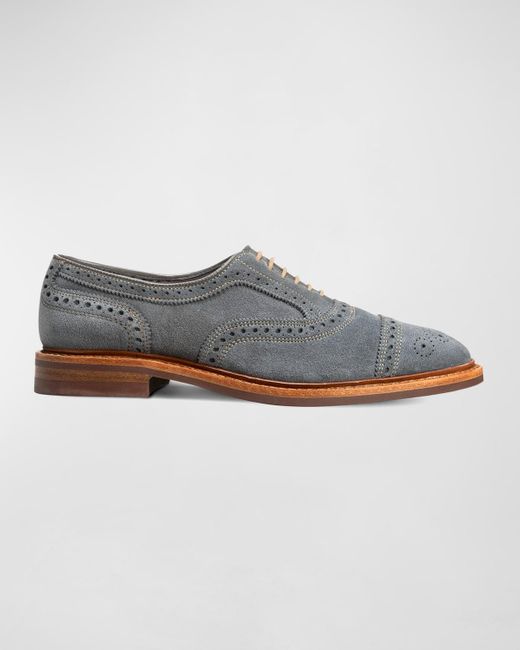 Allen Edmonds Gray Strandmok Suede Oxford Shoes for men
