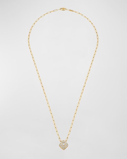 Dinh Van White 18k Yellow Gold Xl Le Cube Diamant Pendant Necklace
