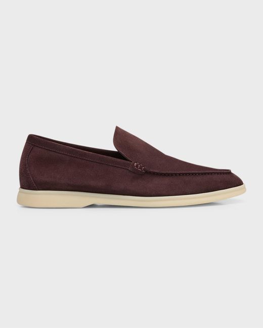 Loro Piana Brown Summer Walk Suede Loafers for men