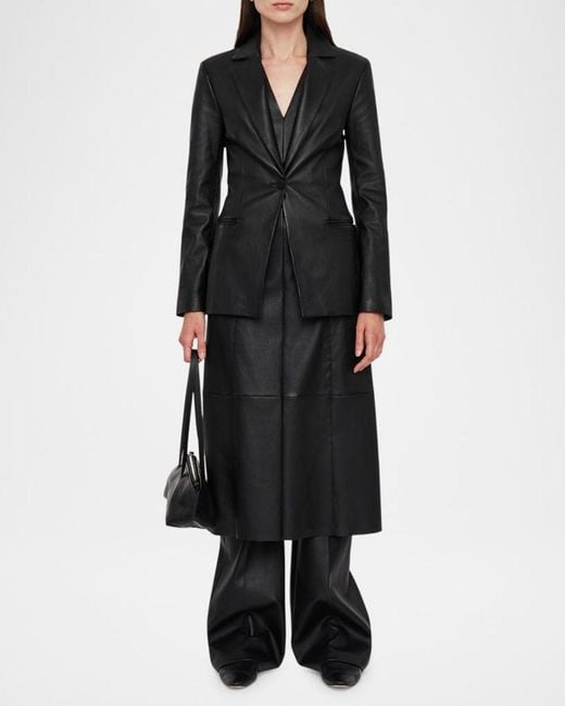 Joseph Black Pascal Single-Button Leather Jacket