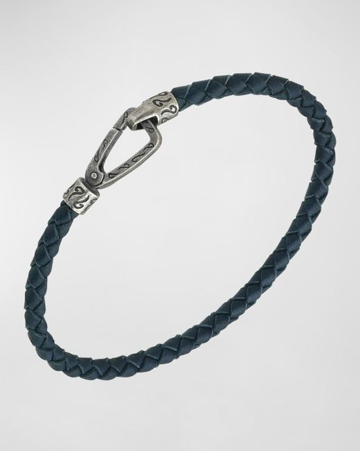 MARCO DAL MASO Blue Lash Woven Bracelet for men