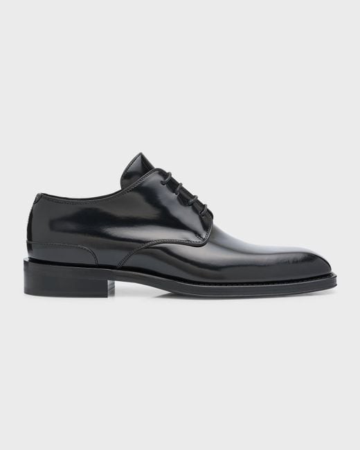 Burberry Black Bloomsbury Leather Derby Shoes for men