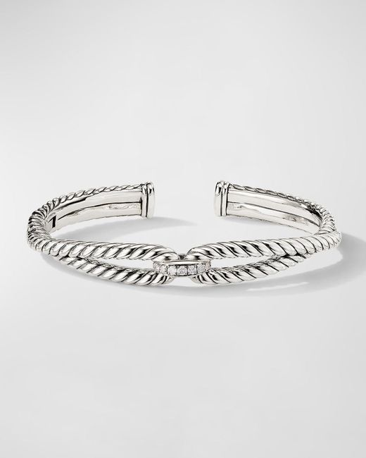 David Yurman Metallic Cable Loop Bracelet With Diamonds