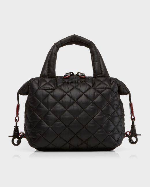 MZ Wallace Black Micro Sutton Quilted Tote Bag