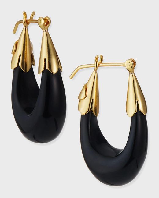 Gas Bijoux Black Ecume Huggie Earrings