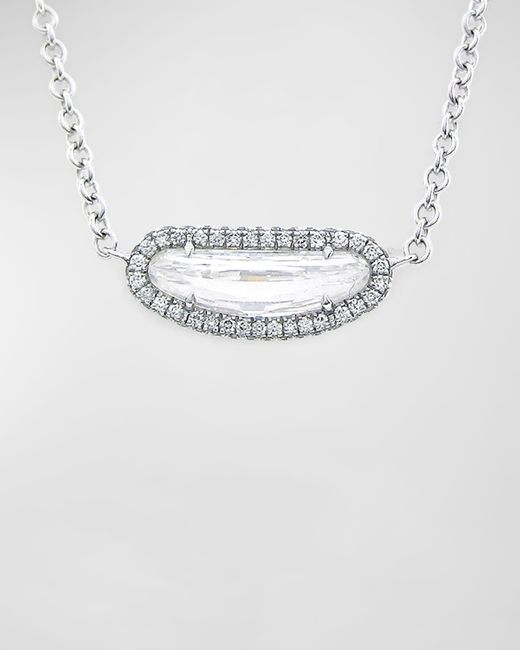 Rahaminov Diamonds Metallic 18k White Gold Diamond Melee Pendant Necklace