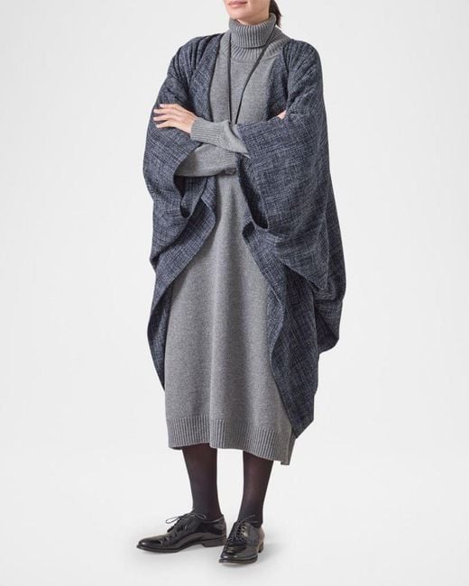 Eskandar Blue Cocoon Coat