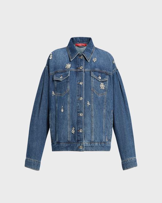 Marina Rinaldi Plus Size Jumcos Embellished Denim Jacket in Blue Lyst