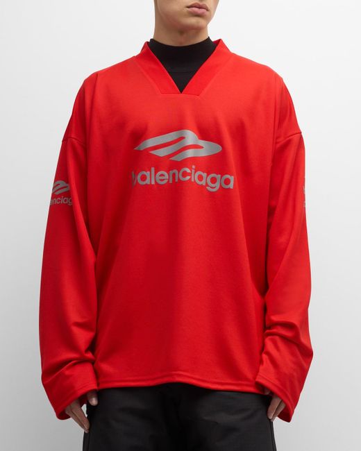 Balenciaga Red 3B Sports Icon Ski T-Shirt for men