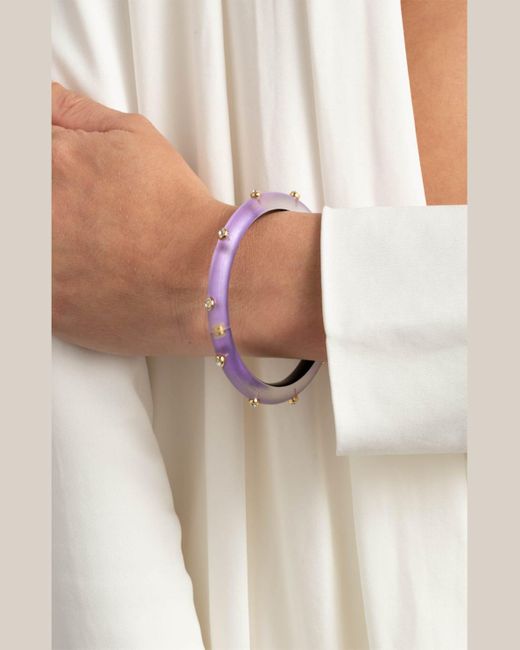 Alexis Purple Crystal Studded Hinge Bracelet
