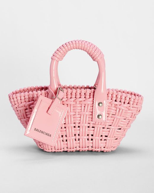Balenciaga Pink Bistro Xxs Basket Bag With Strap