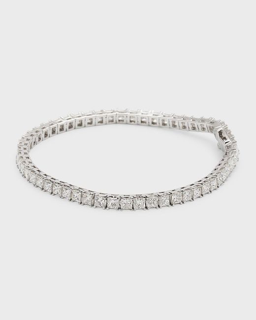 Neiman Marcus Multicolor 18k White Gold Princess Diamond Bracelet, 7"l