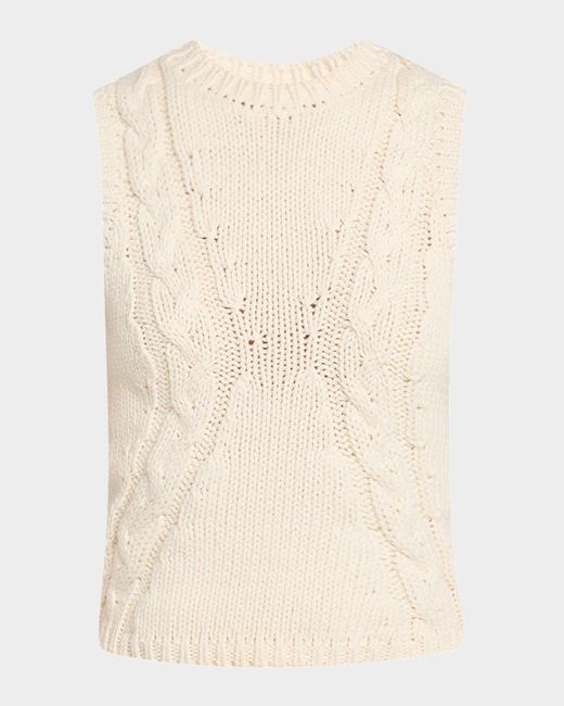 NAADAM Natural Crewneck Cable-Knit Cotton Tank