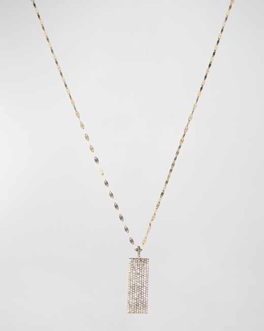 Lana Jewelry Metallic 14k Yellow Gold Tag Pendant Diamond Necklace