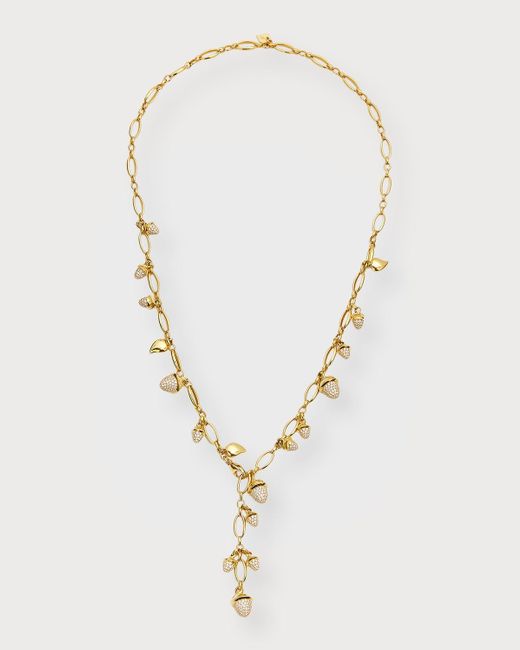 Tamara Comolli Multicolor 18k Mikado Diamond Pave Acorn Y-necklace, 56cm