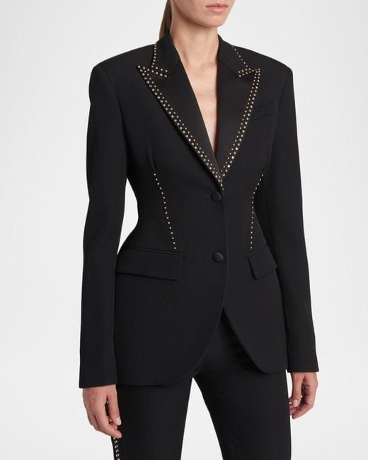 Versace Black Studded Single-Breasted Jacket
