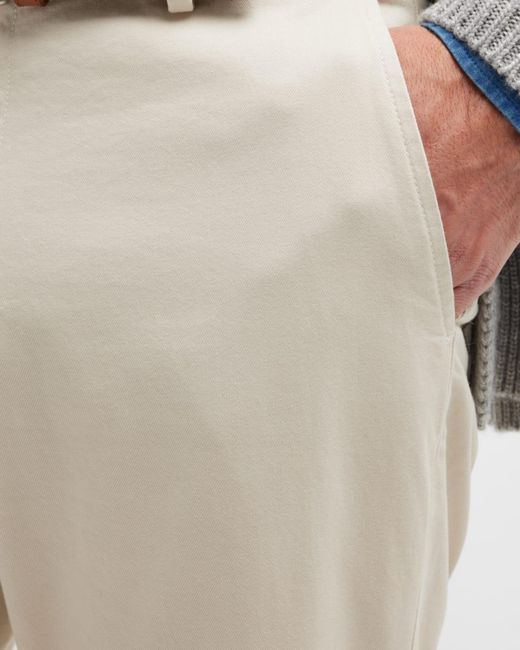 Peter Millar Natural Pilot Flat Front Trousers for men