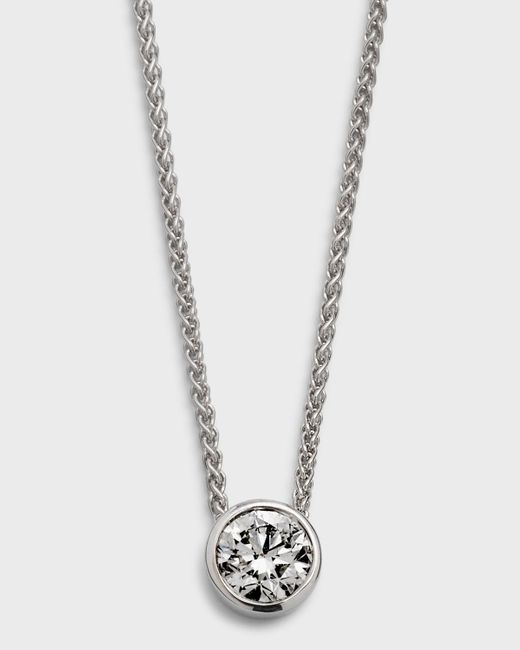 Neiman Marcus 18k White Gold Slider Diamond Pendant Necklace, 0.50tcw