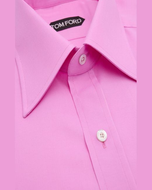 Tom Ford Pink Cotton Slim Fit Dress Shirt for men