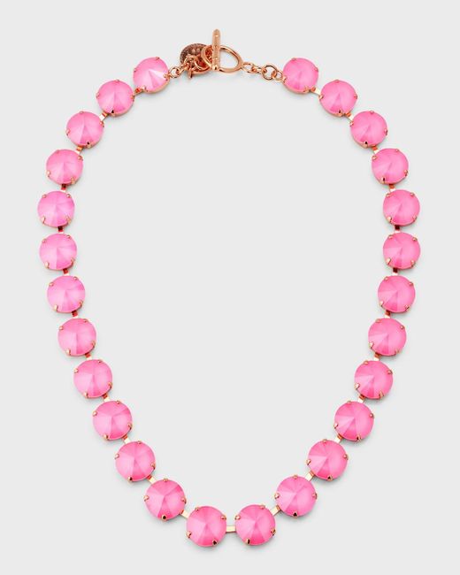Rebekah Price Pink Barbie Rivoli Crystal Necklace
