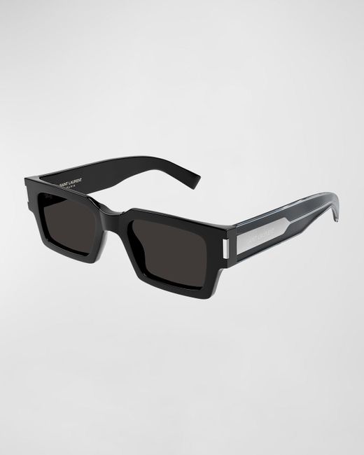 Saint Laurent Multicolor Rectangle Acetate Sunglasses With Logo for men