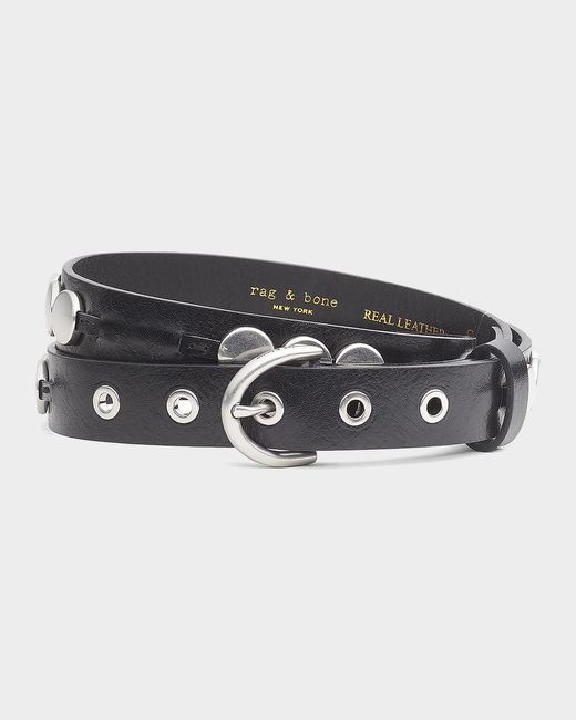 Rag & Bone Luna Beaded Leatherbelt in Black | Lyst display picture 1