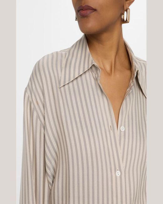 The Row White Parave Button Down Silk Blouse