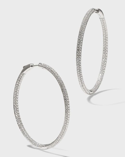 Anita Ko 18k White Gold Large Diamond Hoop Earrings