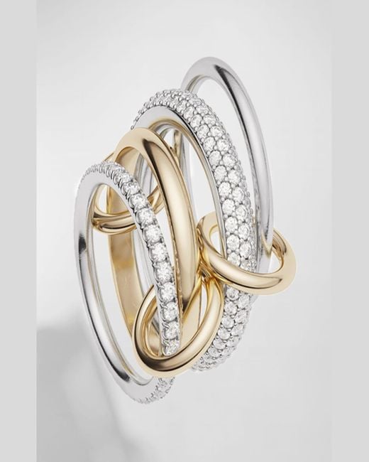 Spinelli Kilcollin Metallic Vega Blanc Two-Tone Ring W/ Diamonds