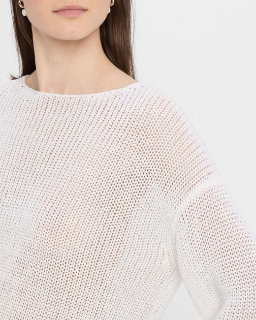 Vince White Coated Cotton Pullover
