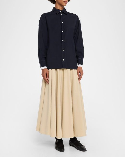 Marni Blue Double Contrast Cuff Button-Front Shirt