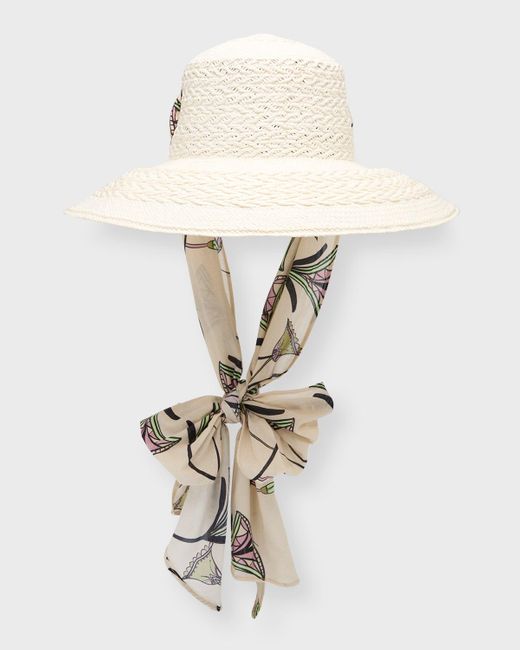 Sensi Studio White El Viajero Woven Straw Bucket Hat