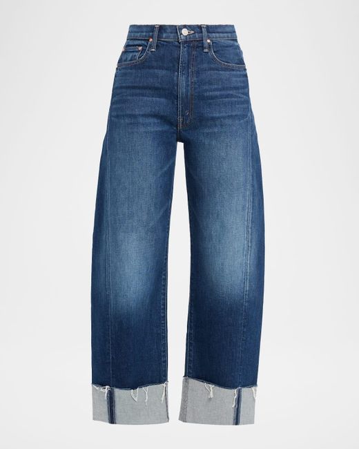 Mother Blue The Half-Pipe Ankle Cuff Fray Jeans