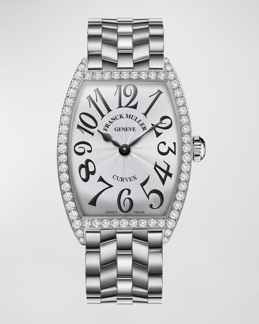 Franck Muller Gray Ladies Curvex Stainless Steel Diamond Watch
