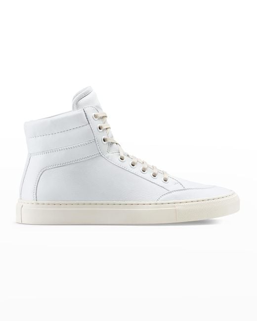 KOIO Primo Tonal Leather High-top Sneakers in White for Men | Lyst
