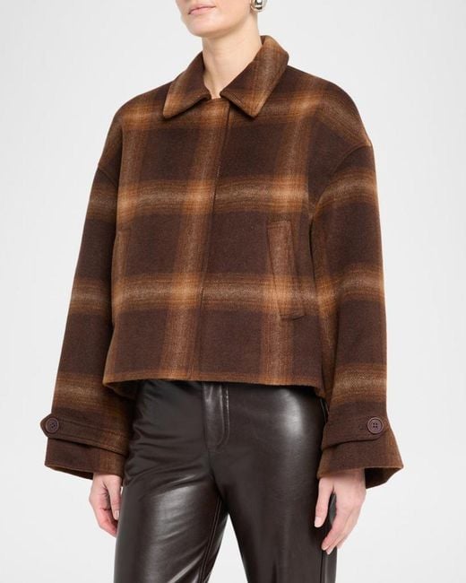 Jonathan Simkhai Brown Colby Plaid Jacket