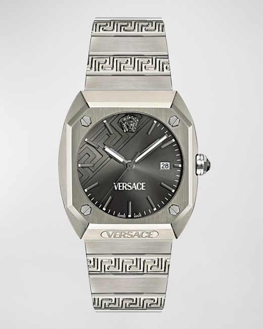 Versace Gray Antares Titanium Bracelet Watch, 44X41.5Mm for men