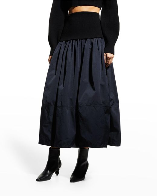 A.L.C. Black Martina Midi Combo Skirt