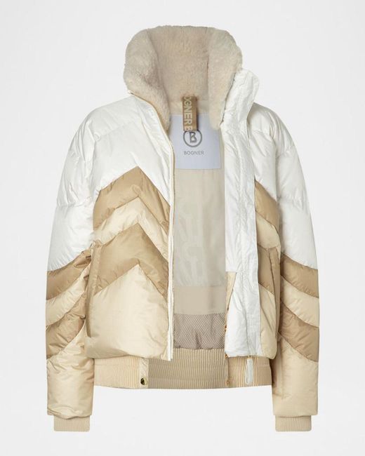Bogner Natural Valea Chevron Down Ski Jacket