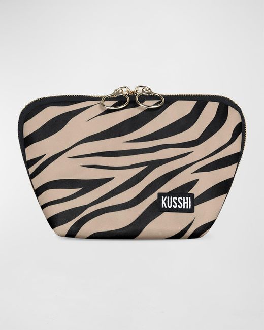 KUSSHI Multicolor Everyday Zebra-Print Makeup Bag