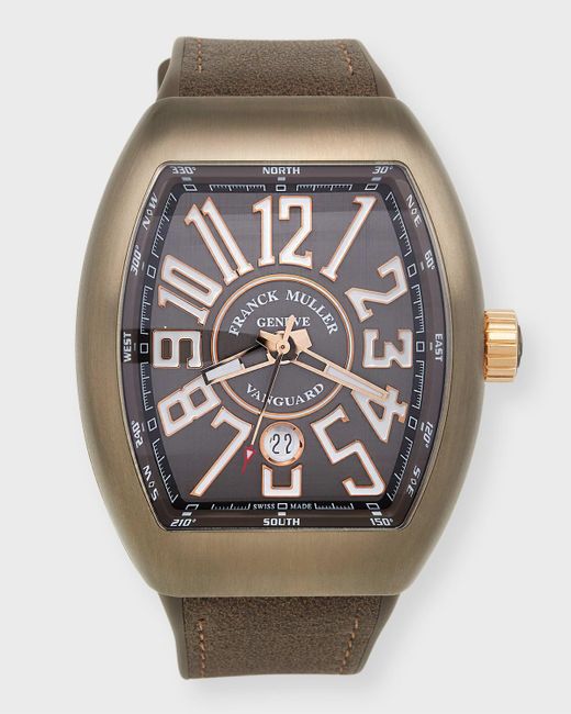 Franck Muller Multicolor Titanium Vanguard Watch With Leather Strap for men