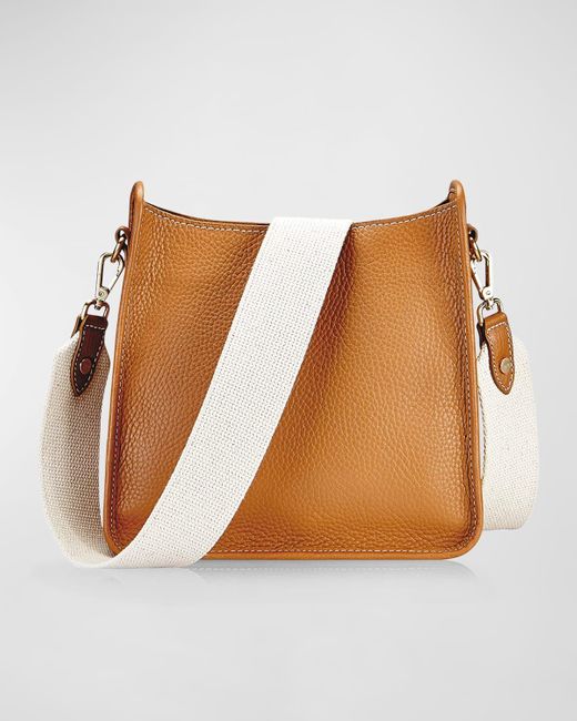 Gigi New York Brown Elle Pebble Leather Crossbody Bag